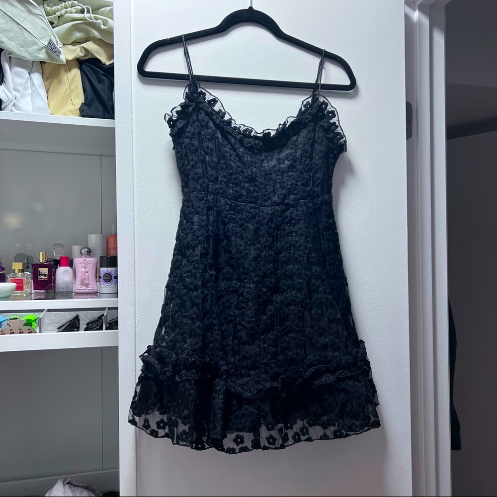 Saints + Secrets Lucia Floral Dress in Black